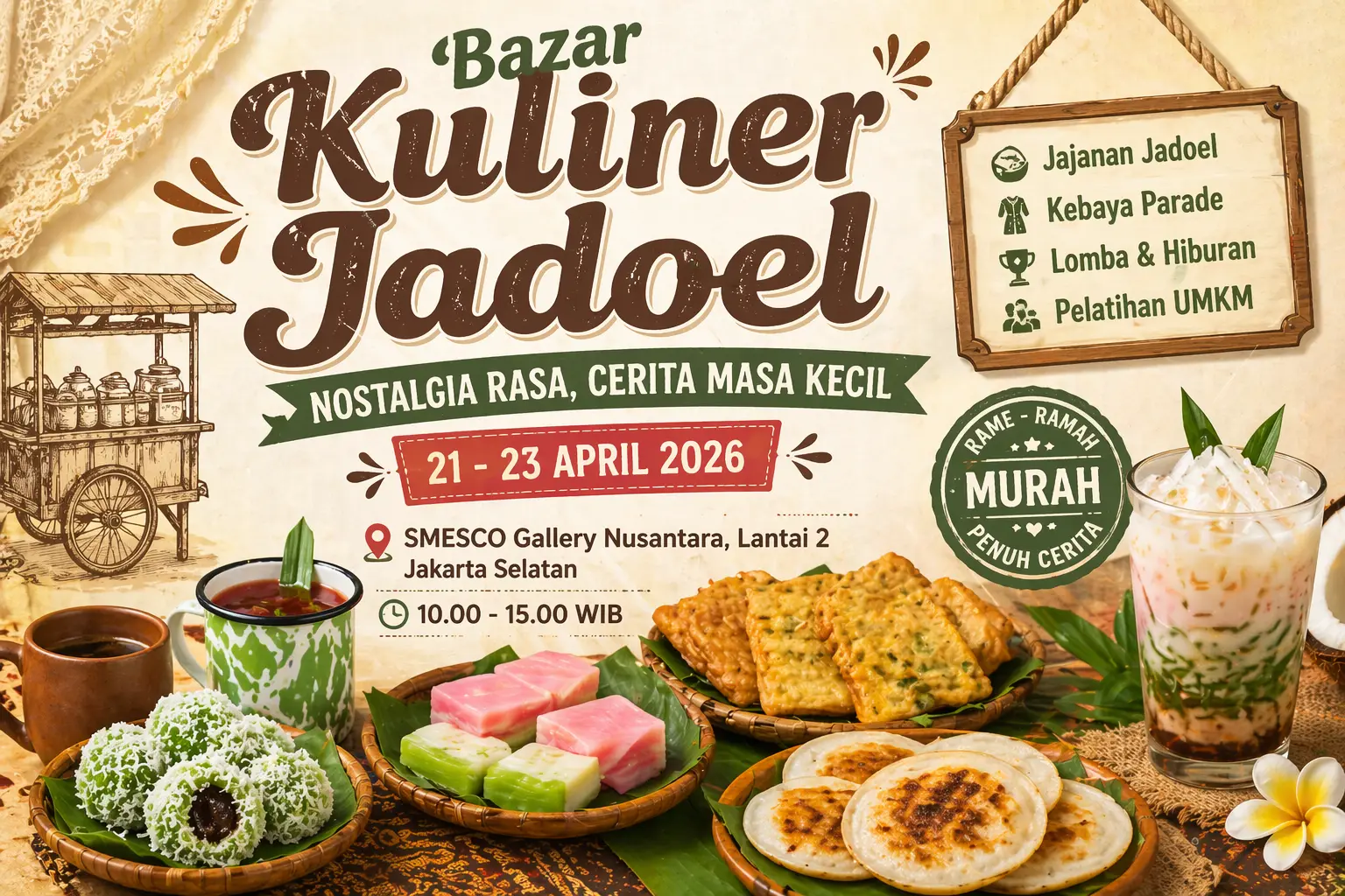 Bazar Kuliner Jadoel di SMESCO Gallery Nusantara Menghadirkan Nostalgia Rasa