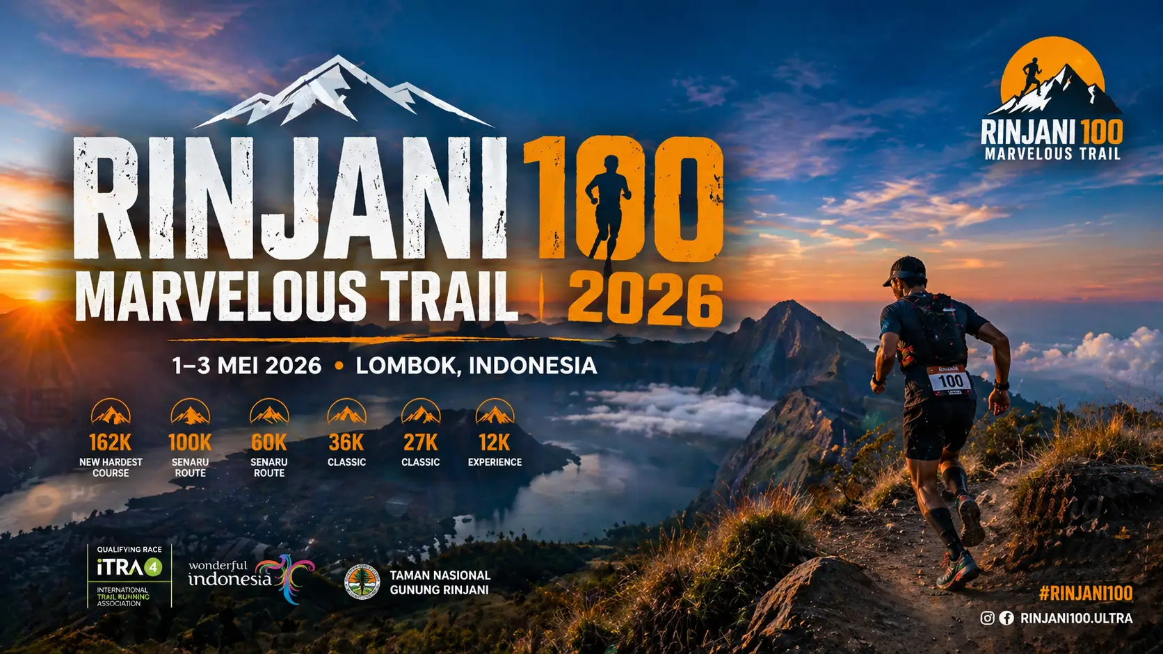 Rinjani 100 Marvelous Trail 2026 Menghadirkan Tantangan Ultra Trail Terberat di Indonesia