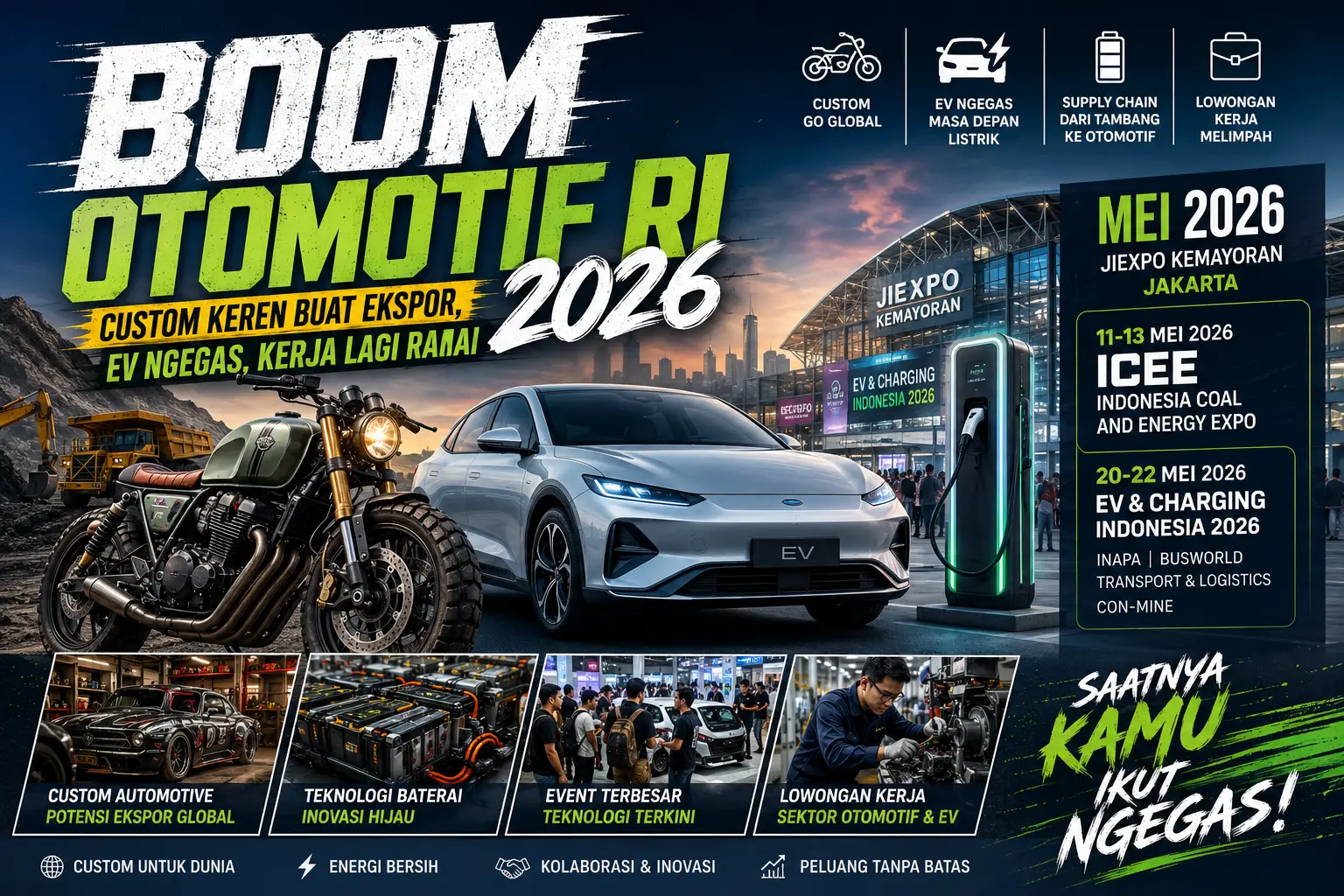 Otomotif RI 2026 Panas: Custom Ekspor & EV Lagi Ngegas!